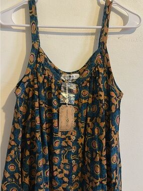 NATURAL LIFE Teal Floral Button-Front Camisole